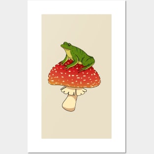 Frog on a shroom Posters and Art